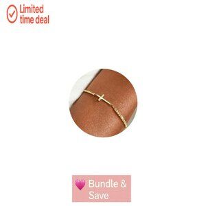 Sterling Silver Gold Plated Cross Bracelet Adjustable Christian Jewelry Gift